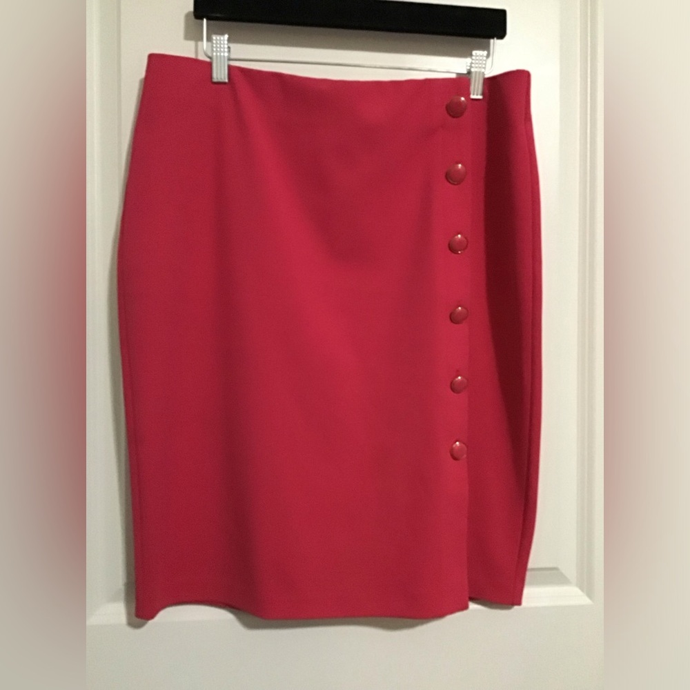 NYCC Stylish Pink Button-Accent Pencil Skirt Size L